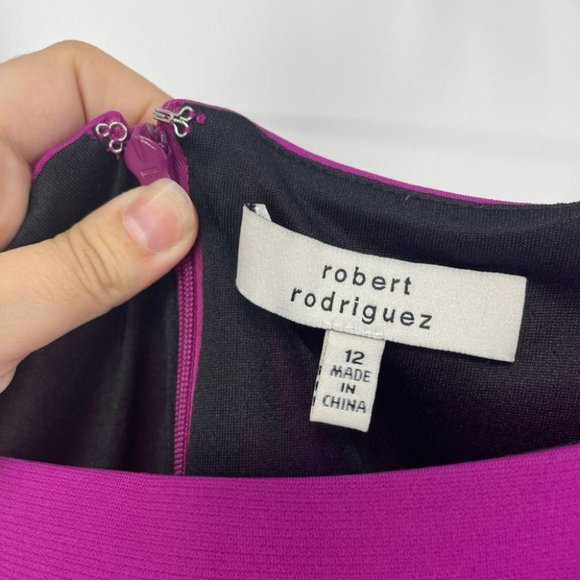Robert Rodriguez magenta peplum mini dress 12 - Picture 6 of 16